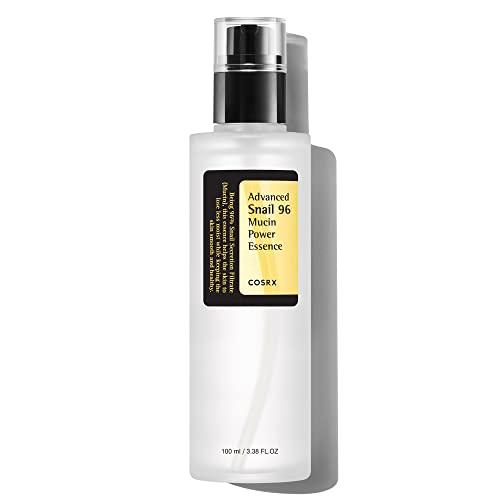 cosrx snail mucin 96% power repairing essence 3.38 fl.oz 100ml, hydrating serum for face with snail secretion filtrate for dull skin & fine lines, korean skincare