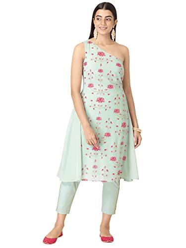 indya women georgette floral regular dress shirt (itn03718)