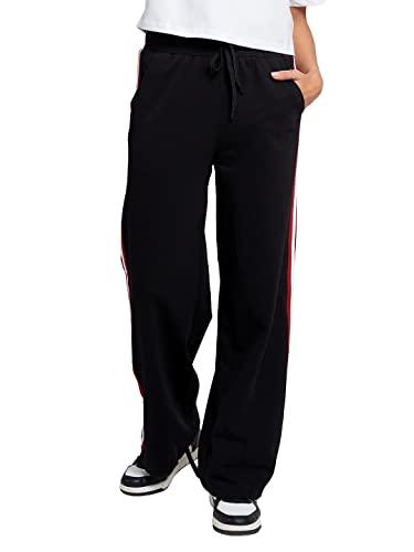 the souled store women tss black beauty solid flared joggers