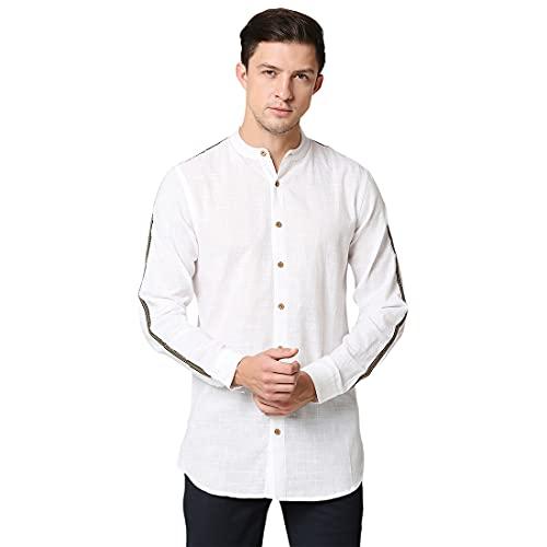 bewakoof men full sleeve solid white kurta - 38 size