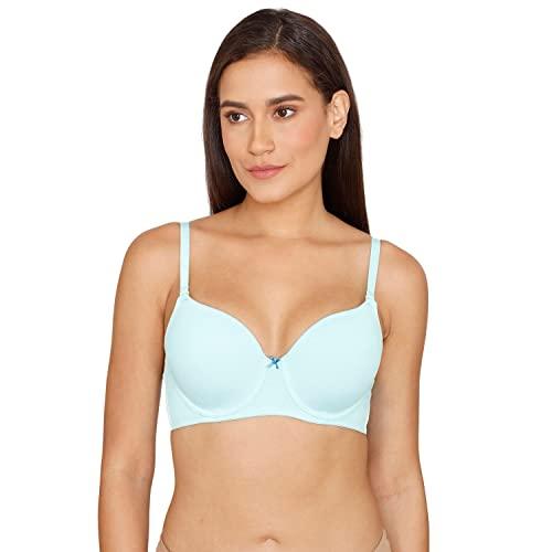 zivame women's rayon medium padded wire free tshirt bra (zi1137corehblue0032b_blue_32b)