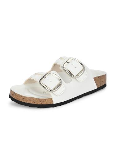 el paso white synthetic leather wedge heel sandals casual daily party platform slippers for women and girls - 5 uk