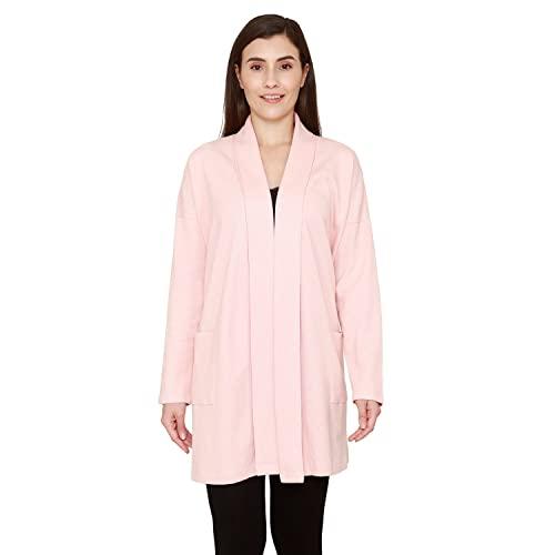 zivame women's polyester casual shrug sweater (zi61ktfashzpink00med_pink_medium)