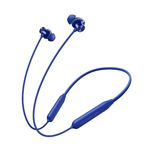 oneplus bullets z2 bluetooth wireless in ear earphones with mic, bombastic bass - 12.4 mm drivers, 10 mins charge - 20 hrs music, 30 hrs battery life (beam blue)