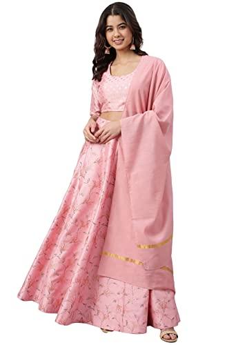 janasya women's silk readymade lehenga choli with dupatta (j0423-lcd-l_pink_l)