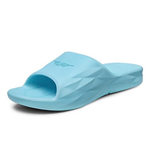 redtape women sky blue sliders