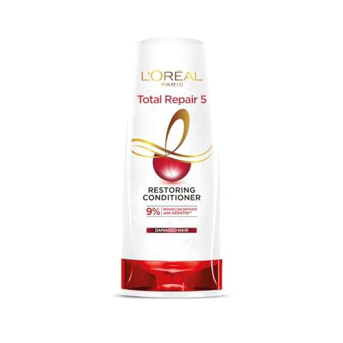 l'oreal paris conditioner, for damaged and weak hair, with pro-keratin + ceramide, total repair 5, 180ml