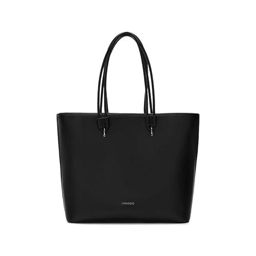 miraggio women's jada solid tote bag (black)