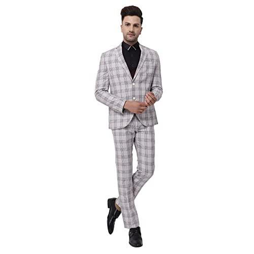 blackberrys men's linen single breasted business suit pants set (nl-ch-meyer3# light grey 42)