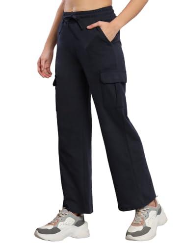 q - rious women's cargo style flared trouser (navy_28)