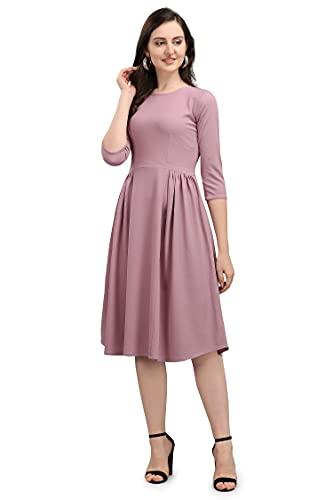 purvaja women's corduroy fit and flare knee-length dress (ruby-046-lv-m_light violet