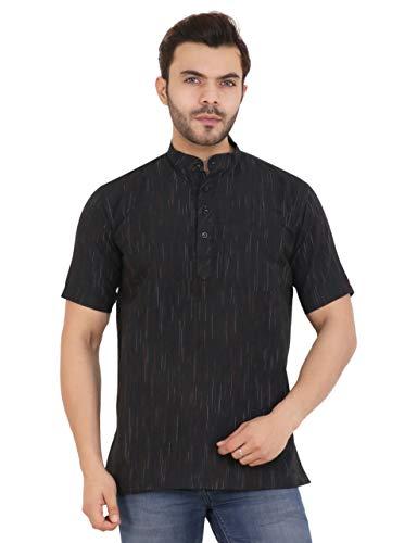 latest chikan men's cotton regular short kurta (skpy-001_black_44)