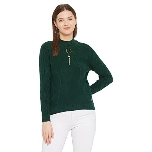 duke stardust women full sleeve sweater (sds942_d.olive_m)