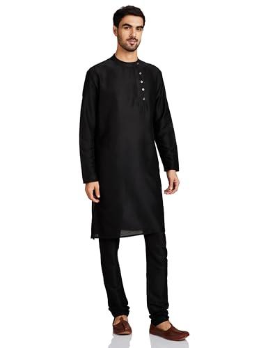 amazon brand - symbol men's kurta sets (sy-a22-mna-etk-02a_black_xl)