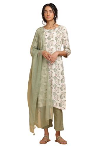 w for woman ecru hand block print kurta_21juf11303-910119_xl