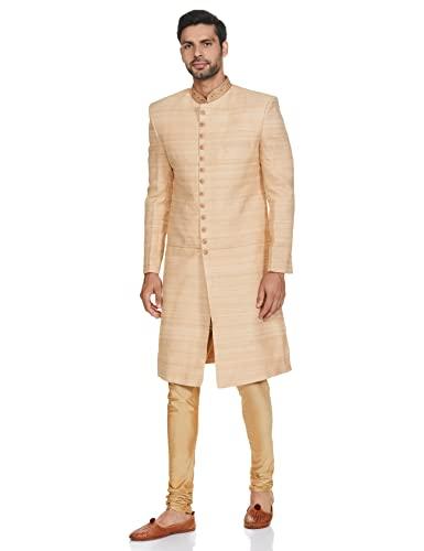 ethnix men's silk sherwani jacket (rtsb00287-yb_beige_100)