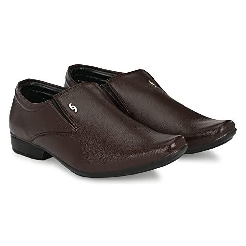 rising wolf men's synthetic leather formal shoes (brown, numeric_9)