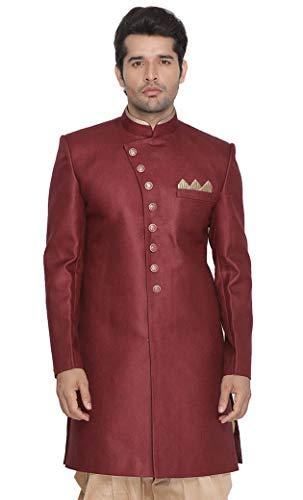 vastramay men's maroon silk blend sherwani only top_vasmiw001ma_44