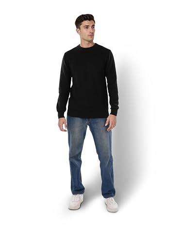 celio men black solid regular fit cotton sweaters (8905550154383, black, l)