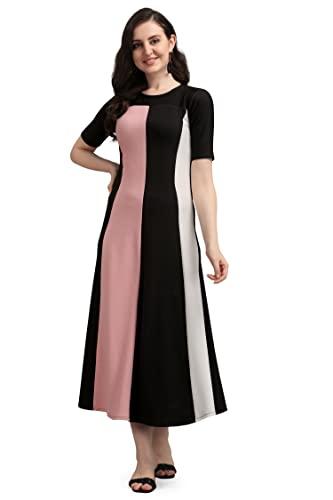 purvaja women's corduroy empire waist maxi casual dress (lucy-362-pe-bl-l_peach