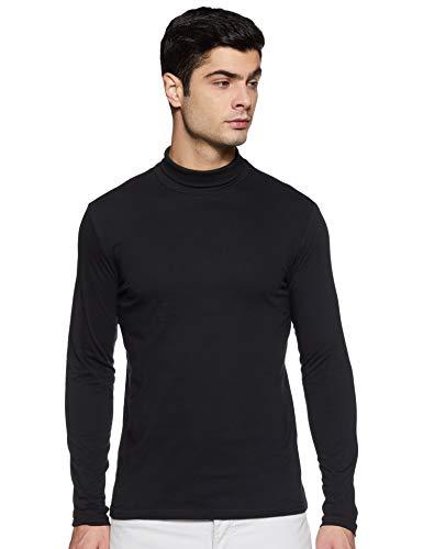 amazon brand - symbol men's solid regular fit full sleeve cotton t-shirt (aw17plsr2_xl_jet black)