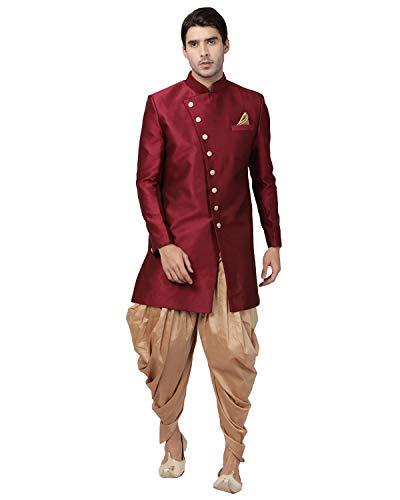 vastramay men's maroon silk blend sherwani set_vasmiw005mancdrg_46