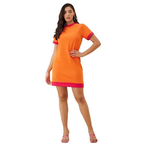 rare women's regular fit dress (ep8068_orange xl)