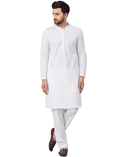 see designs women white green chikankari embroidered woven design straight kurta with pyjama - sdkt91301s (s)