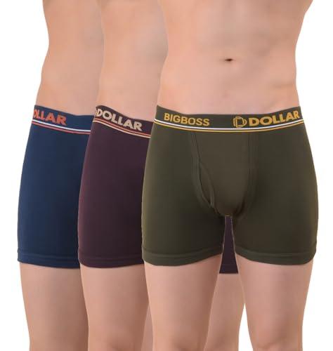 dollar bigboss men's cotton blend classic solid trunks (pack of 3) (mbtr-04-intrscd-po3-co4-s24_xl_assorted