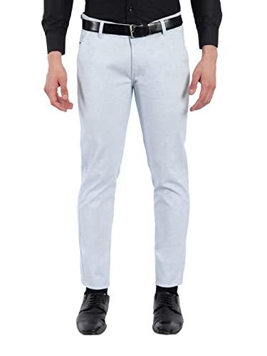 majestic man slim fit formal trousers for men (32, sky blue)