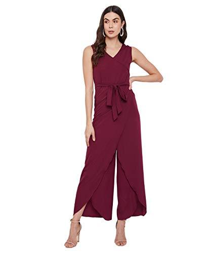 uptownie lite women's maxi jumpsuit (solid maroon,small)