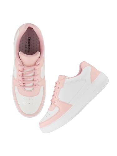 shoetopia sneakers, casual shoes, comfortable, walking, running shoes for women & girls pink