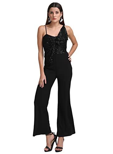 kazo sequin jumpsuit with bow