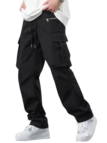 lymio men cargo || men cargo pants || men cargo pants cotton || cargos for men (cargo-05-08) (l, black)