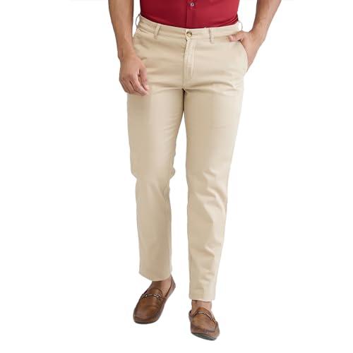 colorplus men's slim fit solid piece dyed pattern cotton blend flat front casual trouser (size: 40)-cmtr11926-h4