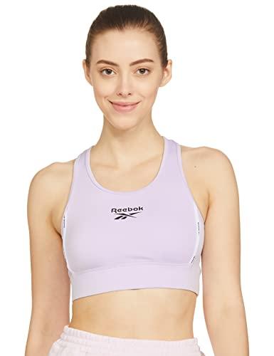 reebok women's 91% pes/9% el-interlock-hydrophilic finish wire free classic sports workout bra (hd2819_quartz glow_xs)