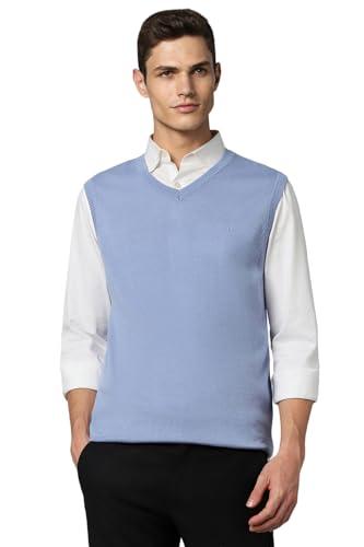 allen solly men's acrylic blend v-neck sweater (asswslrgf589823_light blue