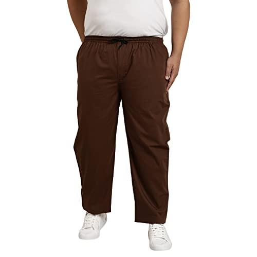 sojanya plus (since 1958), men's cotton brown solid track pant, size: 44