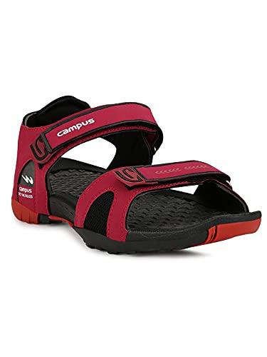 campus men's 2gc-18 full blk/rust sports sandals - 9uk/india 2gc-18