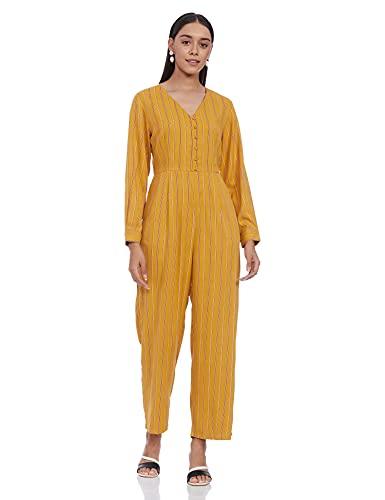 marie claire women's crepe no item length description jumpsuit (mc2127_mustard_medium)