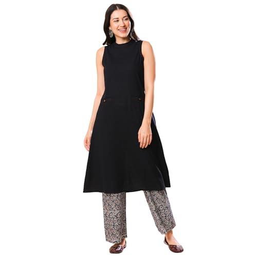 globus women kurta sets (3641523001_black_s)