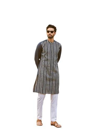 see designs men full sleeve teal cotton pintex design sequins mandarin collar side slit kurta with pyjama - sdkt245301xxl