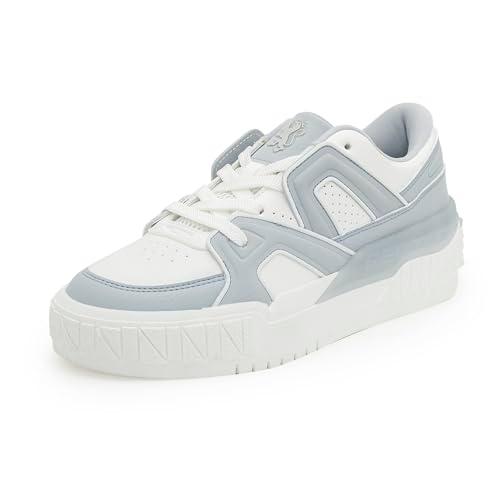 red tape casual sneaker shoes for women | classic rounded toe, ventilated fabric & pampering cushioned comfort white/blue