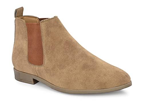 afrojack men's suede chelsea boots tan color (m9940)