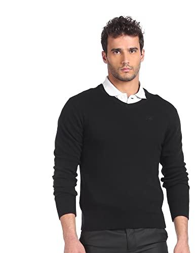 arrow sports men's classic wool blend sweater (asacsw4298_black_3xl)