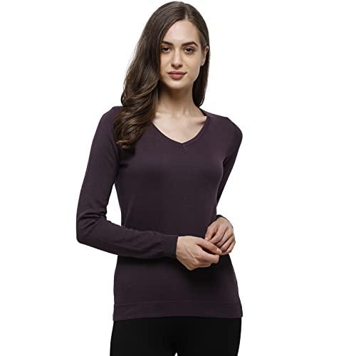 98 degree north purple solid v neck sweaters-g1102-dpurple_xl