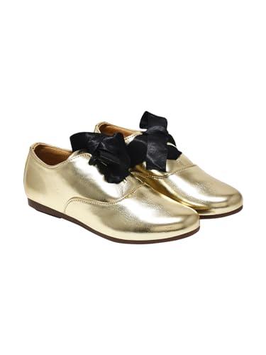 shoetopia girls priya golden dress shoe - 6 uk (girls-priya-golden)