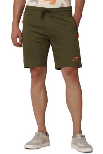 peter england men's chino shorts (pslolrgbl81755_olive