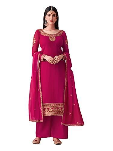 fashion basket women's georgette semi-stitched lehenga choli pink 3xl