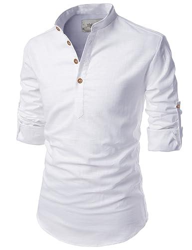 vida loca cotton men's casual kurta top (40, white)